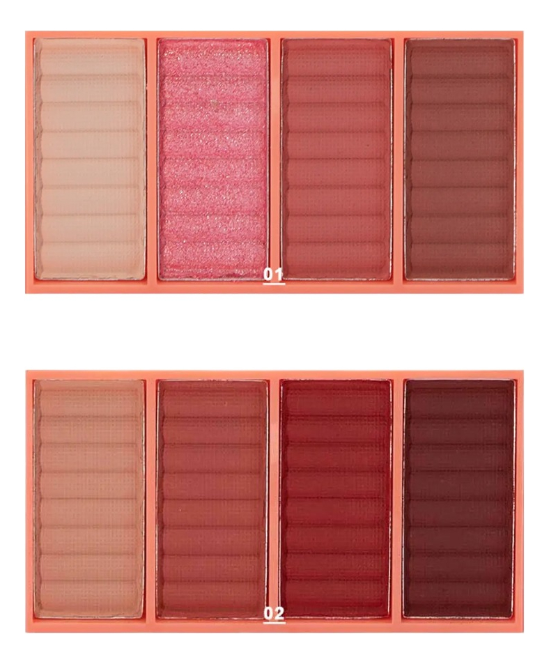 SET 4 SOMBRA OJOS PALETA 4 TONOS VIBRANTE SUAVE DURADERA JHN - 3