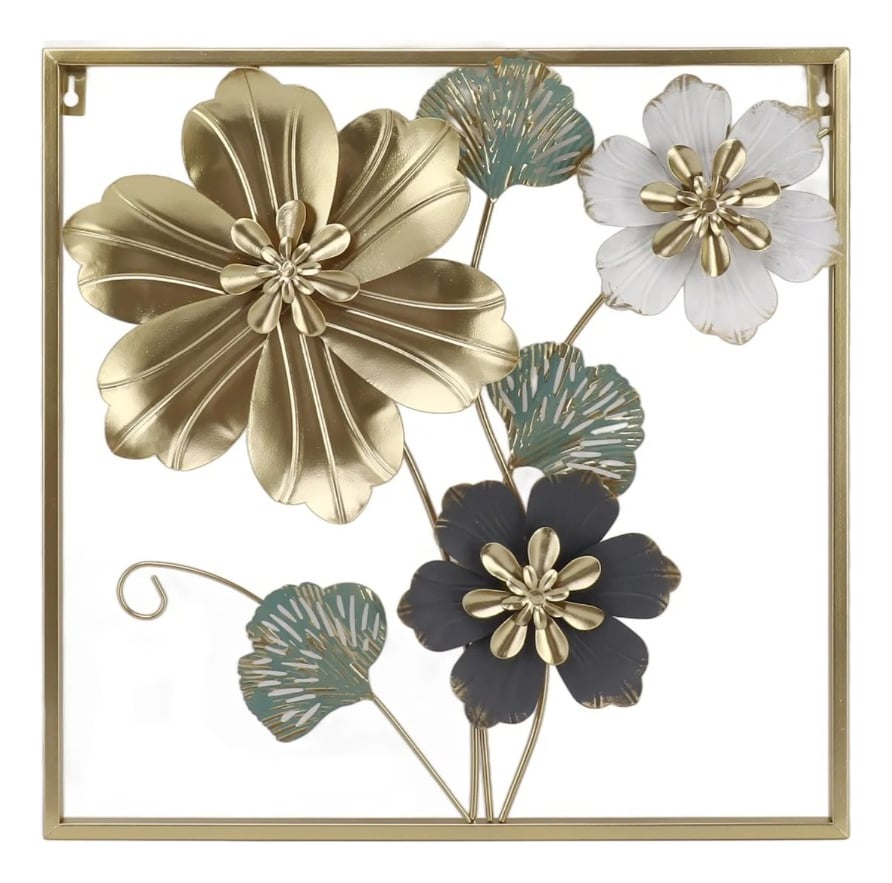 CUADRO DECORATIVO PARED FLORES ESCULTURA REALISTA JHN - 1