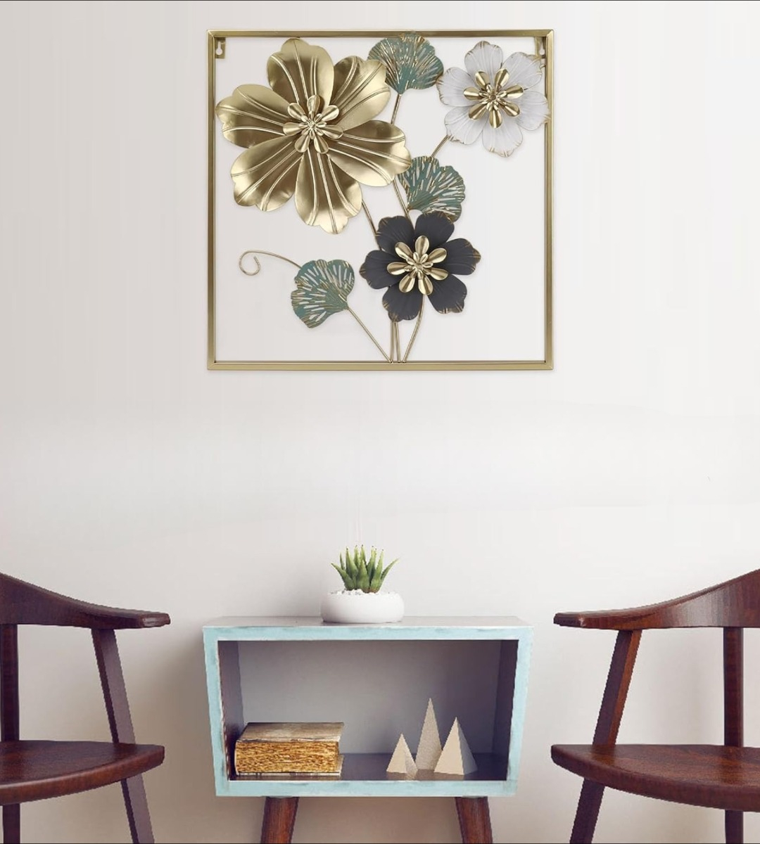 CUADRO DECORATIVO PARED FLORES ESCULTURA REALISTA JHN - 10
