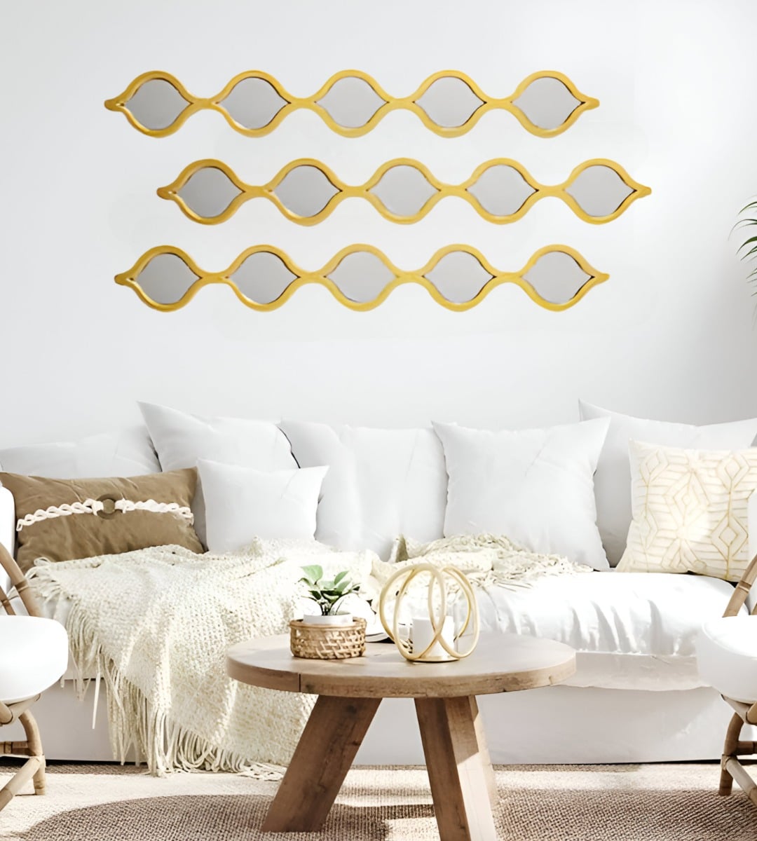 ESPEJO PARED DECORATIVO LLUVIA LÁGRIMAS ONDAS ARABESCAS JHN - 5