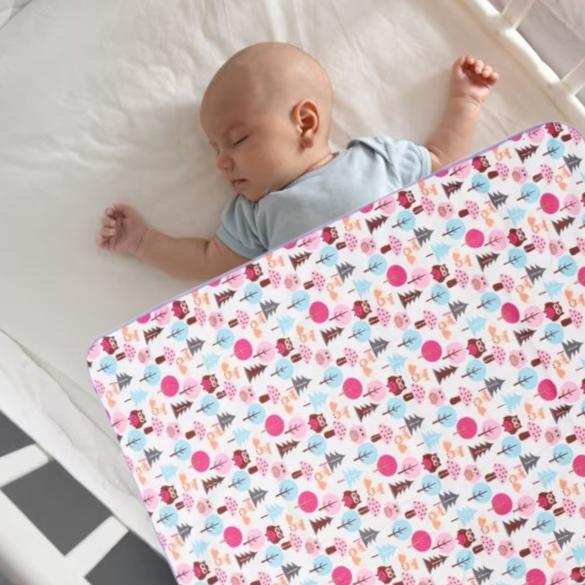 MANTA DE APEGO DOBLE CAPA PARA BEBES CUNA UNISEX SUAVE LAU - 2