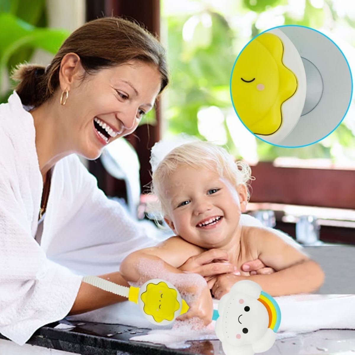 CABEZAL DE DUCHA FORMA DE NUBE BAÑO DIVERTIDO BEBE LAU - 2
