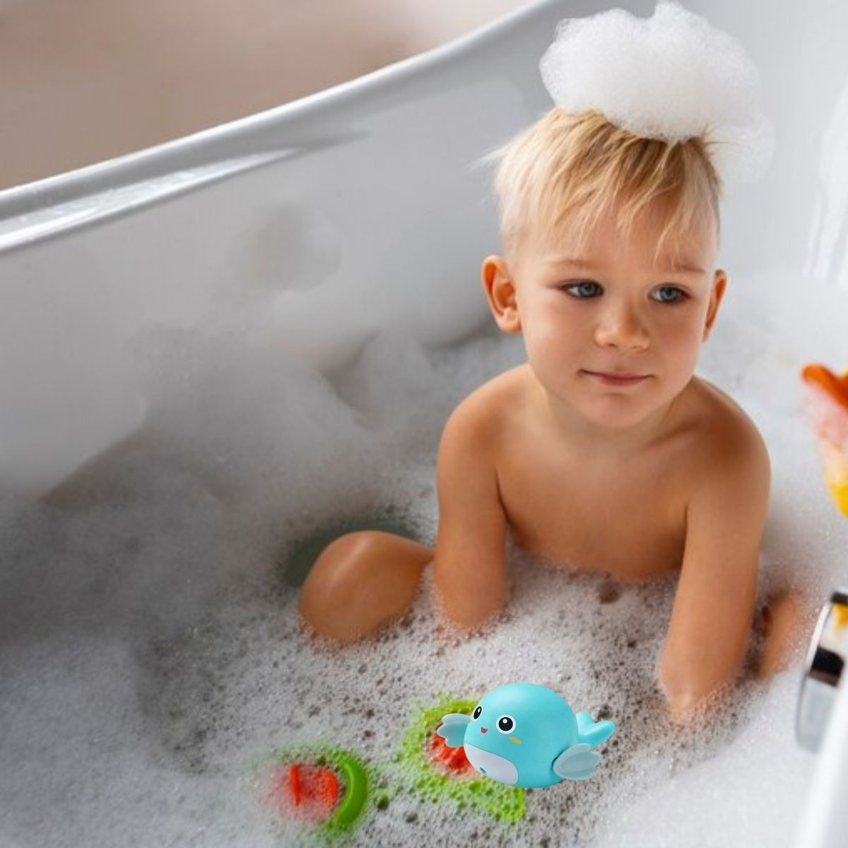 SET 6 JUGUETES DE BAÑO FORMA BALLENA ACUATICO DIVERTIDO LAU - 10