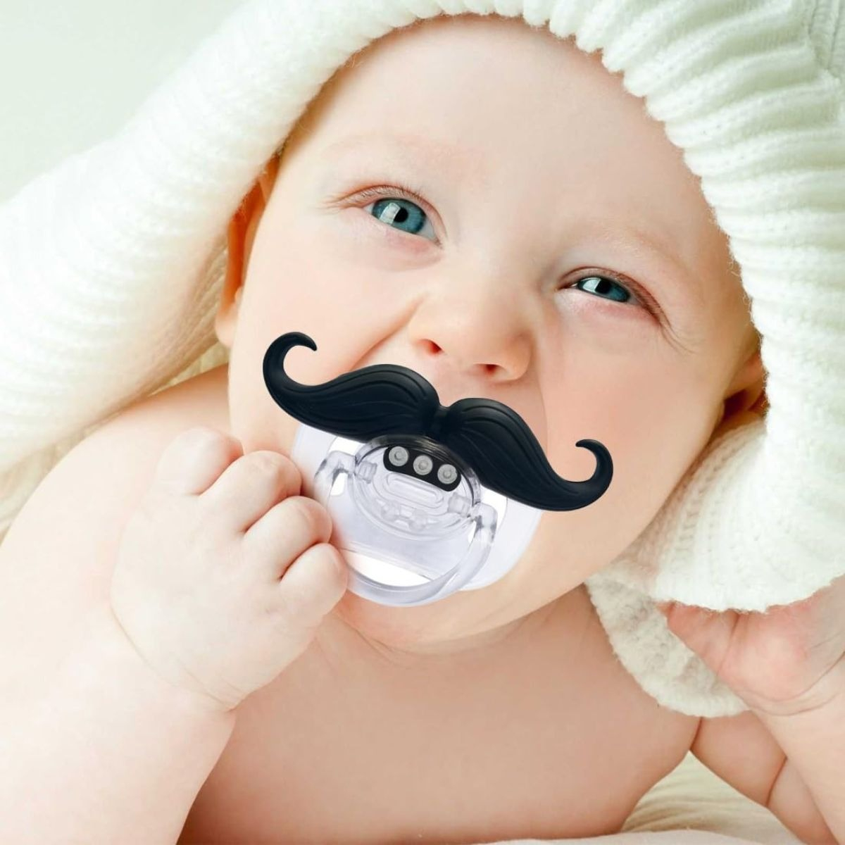 SET 6 CHUPETES DE BIGOTE DIVERTIDO SEGURO SILICONA BEBE LAU - 4