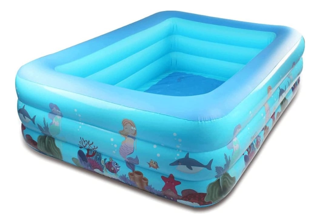 PISCINA INFLABLE RECTANGULAR GRANDE FAMILIAR NIÑOS LAU - 1