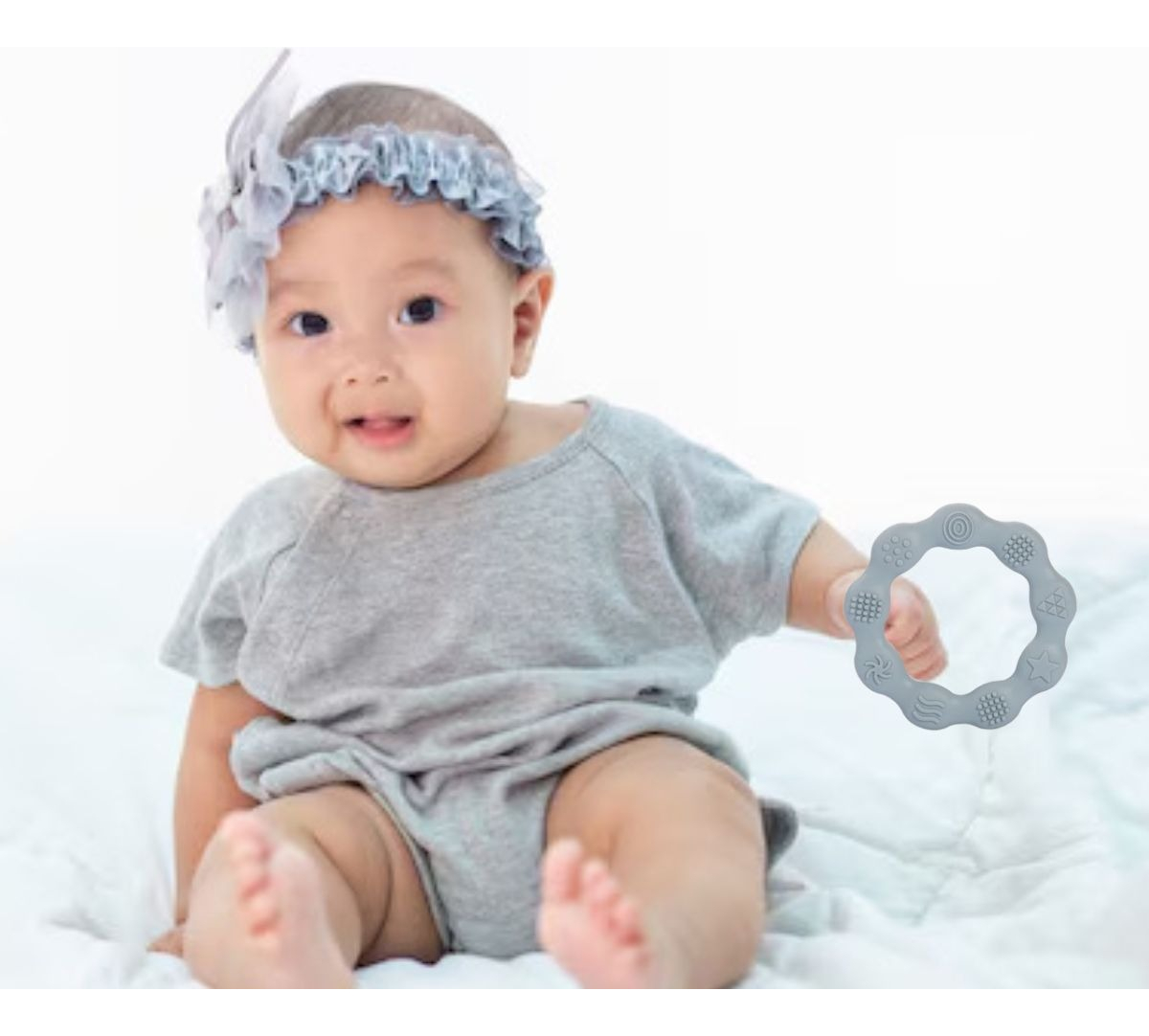 SET 8 MORDEDOR SILICONA FORMA PULSERA BEBE LAU - 7