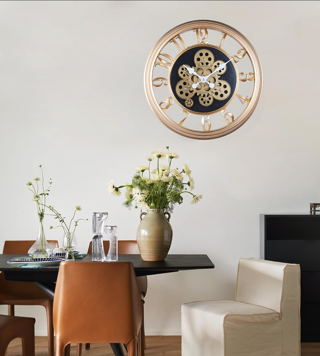 RELOJ PARED DECORATIVO RETRO 3D ENGRANAJE REDONDO HOGAR JHN - 8