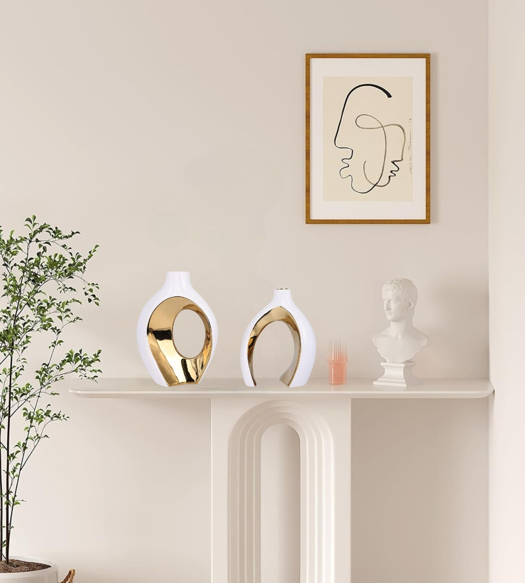FLORERO JARRÓN HUECO DECORACIÓN BOHEMIA MODERNA HOGAR JHN - 7