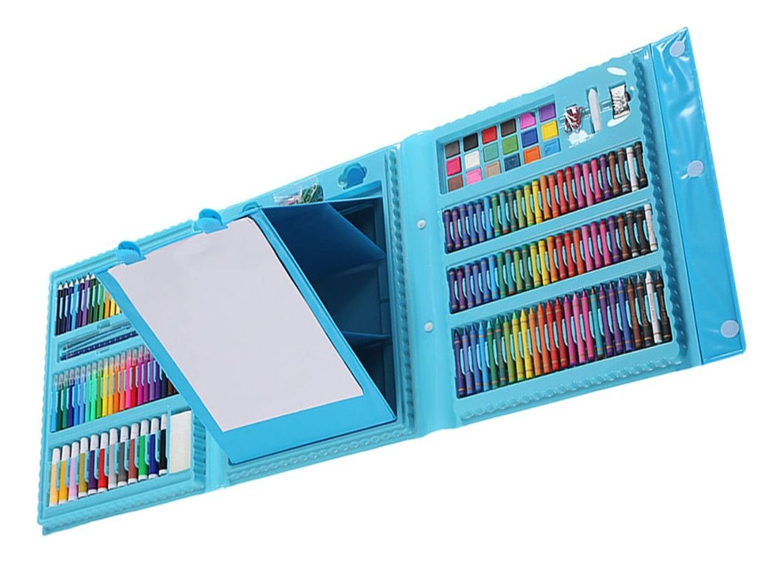 SET DE CRAYONES 208 PIEZAS ARTE ACUARELA COLORES NIÑOS LAU - 1