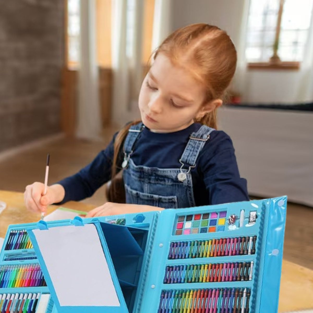SET DE CRAYONES 208 PIEZAS ARTE ACUARELA COLORES NIÑOS LAU - 2