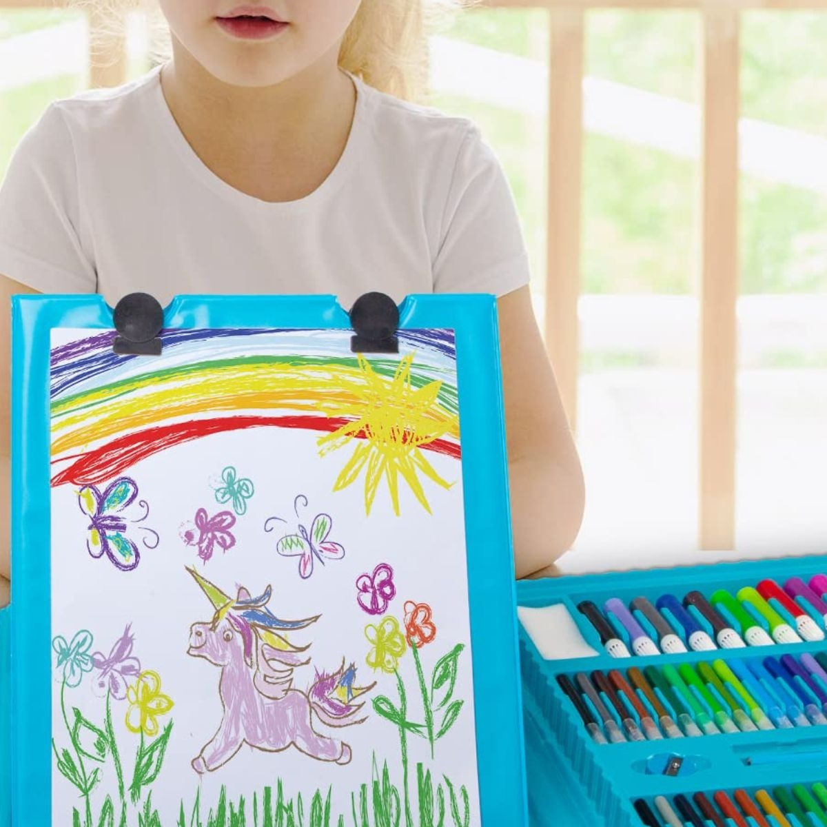 SET DE CRAYONES 208 PIEZAS ARTE ACUARELA COLORES NIÑOS LAU - 4