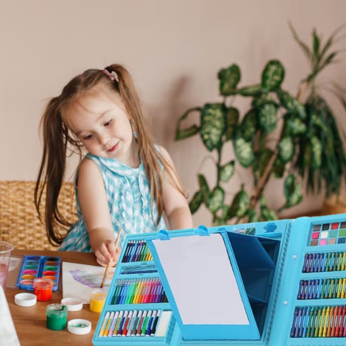 SET DE CRAYONES 208 PIEZAS ARTE ACUARELA COLORES NIÑOS LAU - 10
