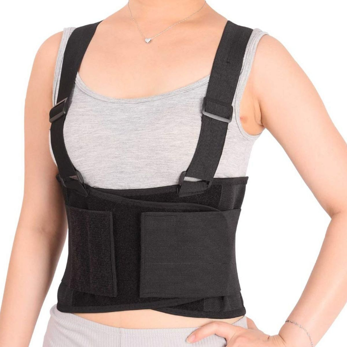 FAJA CINTURON SOPORTE LUMBAR CON TIRANTES AJUSTABLE LAU - 2