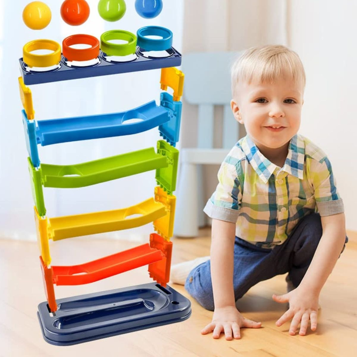 PELOTAS BOLAS 5 NIVELES RAMPAS RACER MONTESSORI BEBE LAU - 10