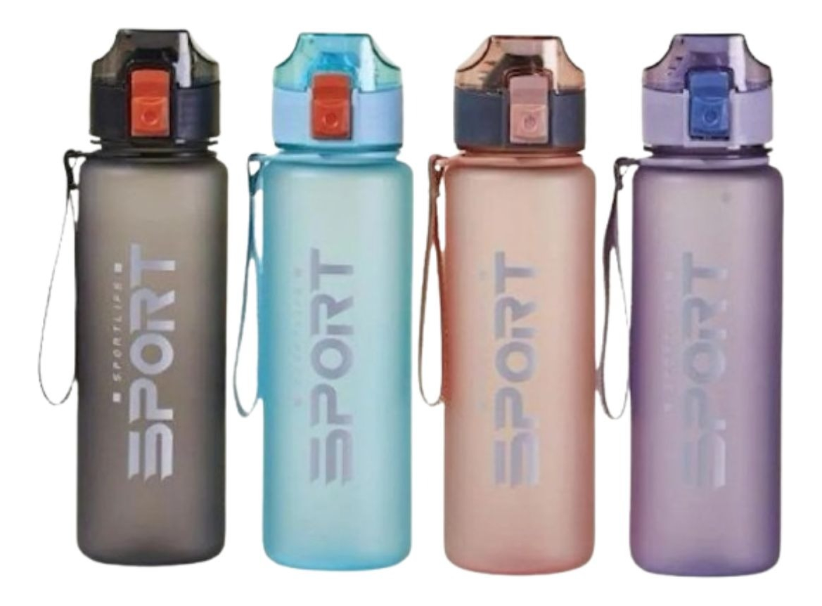 SET 2 BOTELLAS AGUA REUTILIZABLE 600ML PRACTICA DEPORTE LAU - 5