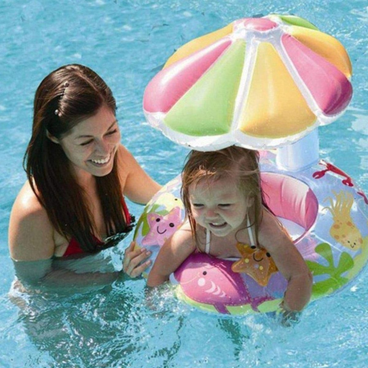 FLOTADOR INFLABLE FORMA DE HONGO PARA BEBE VERANO LAU - 9