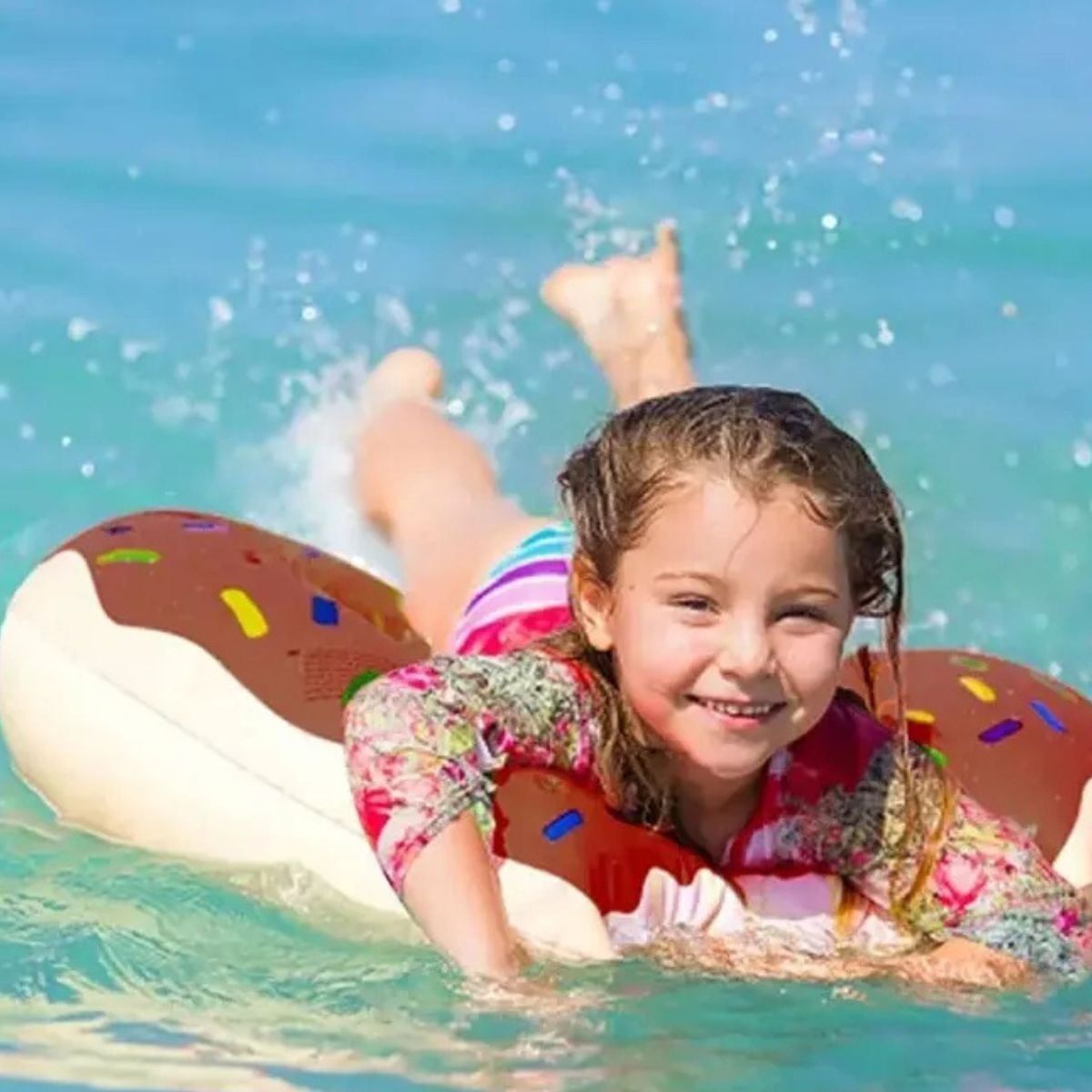 SET 3 FLOTADOR INFLABLE FORMA DONUT PARA PISCINA VERANO LAU - 4
