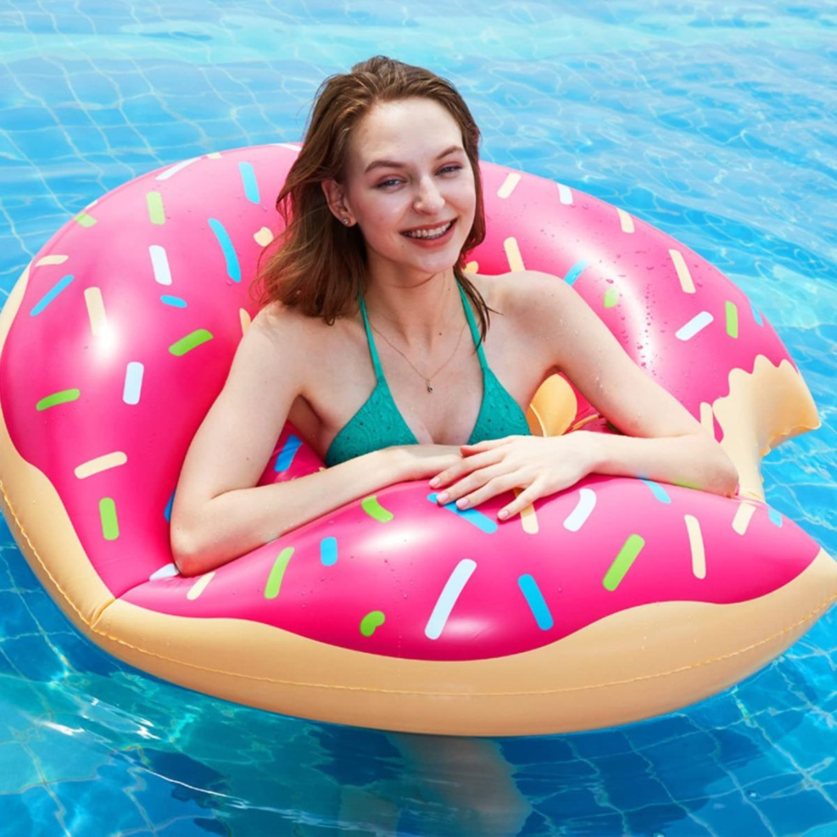 SET 3 FLOTADOR INFLABLE FORMA DONUT PARA PISCINA VERANO LAU - 9