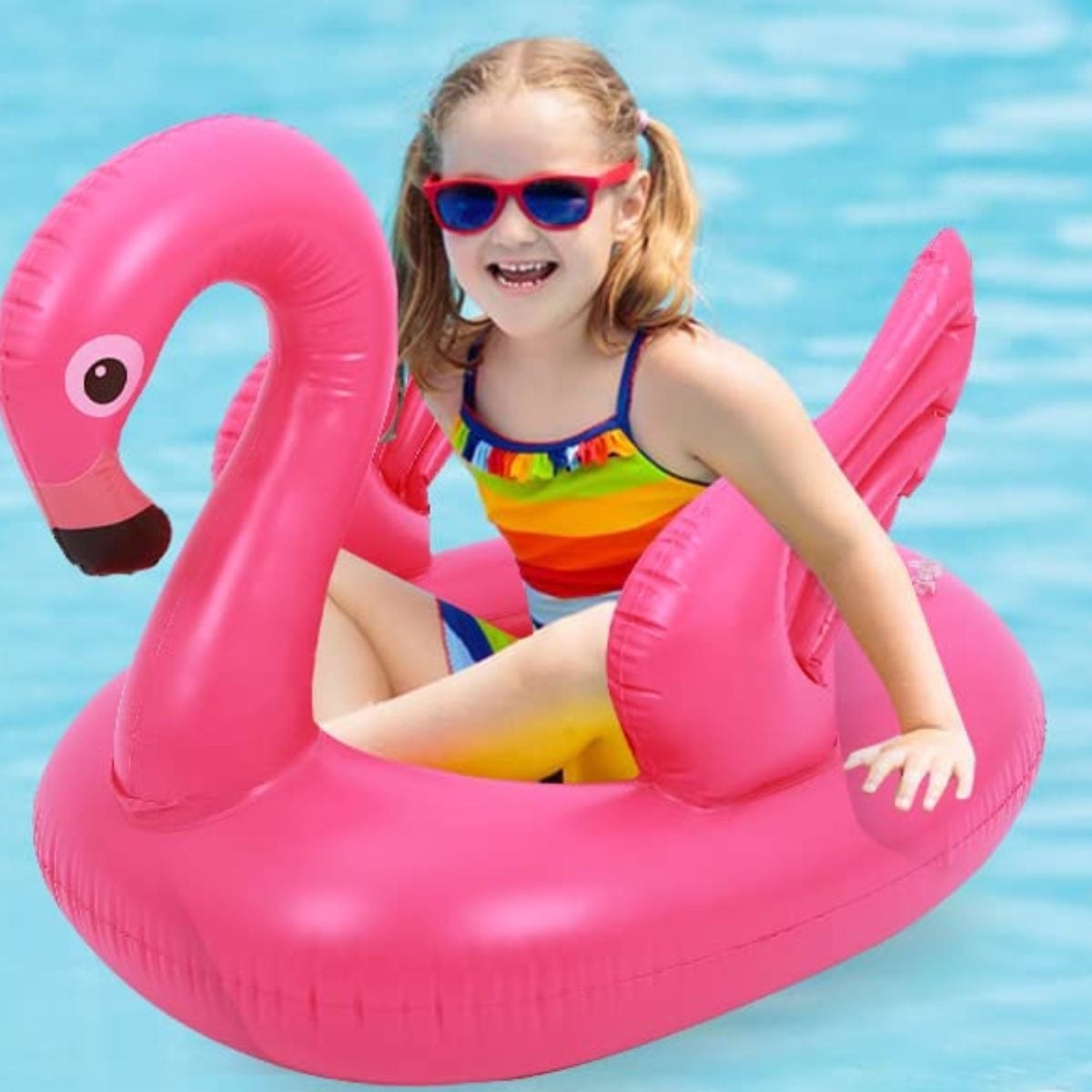 SET 3 FLOTADOR INFLABLE FLAMENCO PARA NIÑA PISCINA PLAYA LAU - 3