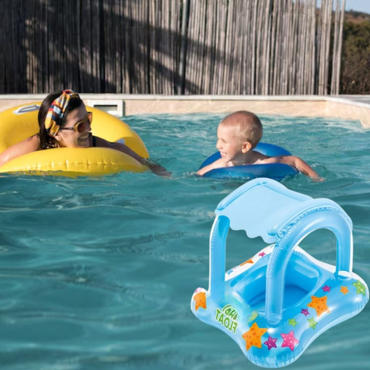 INFLABLE FLOTADOR PARA BEBE CON TECHO PISCINA PLAYA LAU - 10