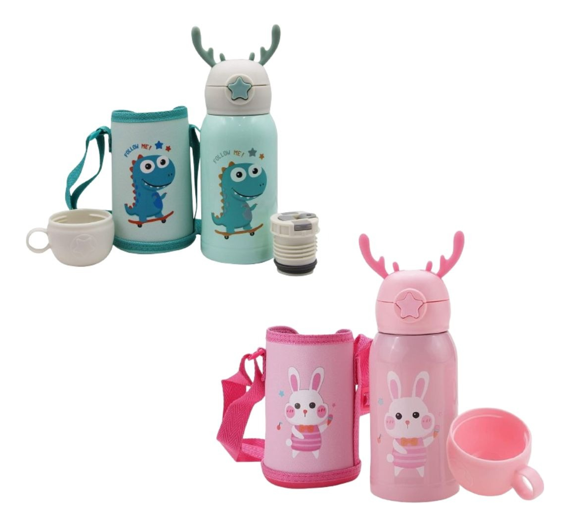 BOTELLA DE AGUA CON PAJITA INFANTIL TERMICA NIÑOS LAU - 5