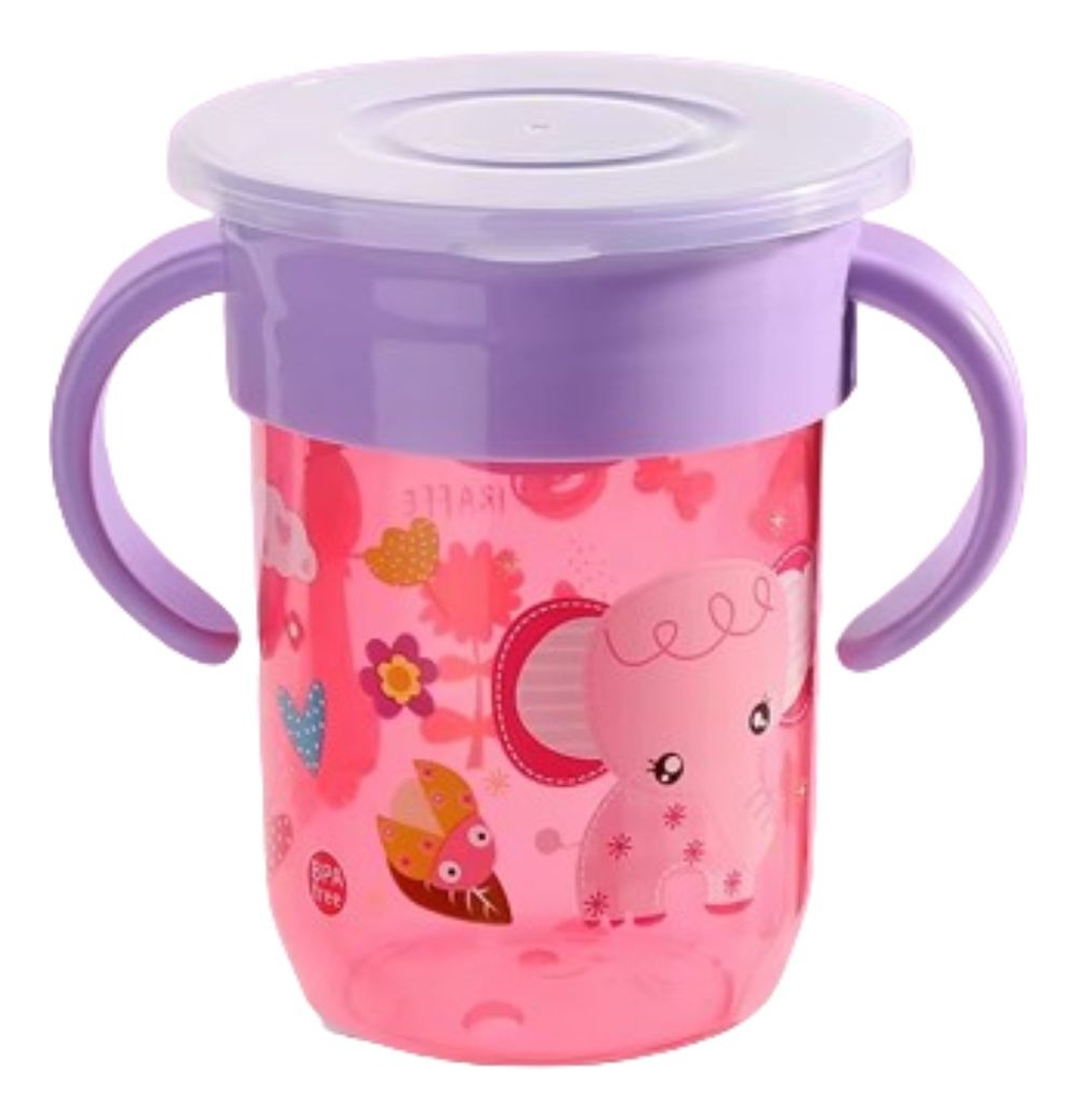 SET 3 VASOS ASA GIRATORIO ANTIDERRAME DIVERTIDO NIÑOS LAU - 1