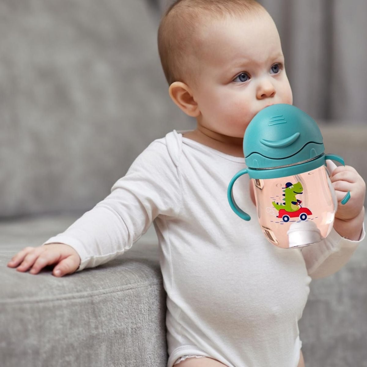 SET 2 VASOS CON BOMBILLA ANTIDERRAME CON ASA BEBES LAU - 6