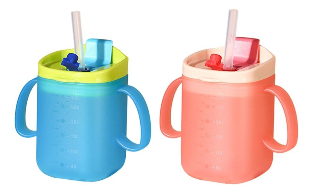 SET 4 VASOS ANTIDERRAME CON PAJILLA BEBE ERGONOMICA LAU - 7
