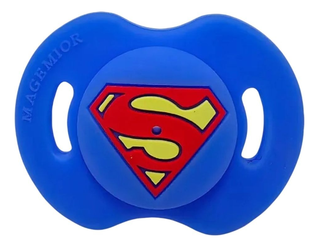 SET 3 CHUPETES SUPERHEROES ANATOMICO DIVERTIDO BEBE LAU - 1
