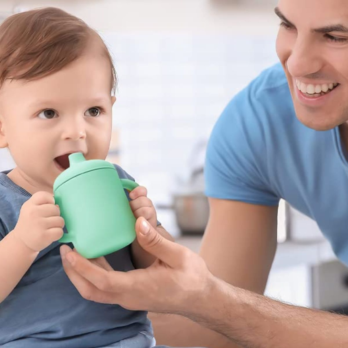 SET 2 VASO ENTRENADOR ANTIDERRAME CON ASAS BEBE LAU - 6