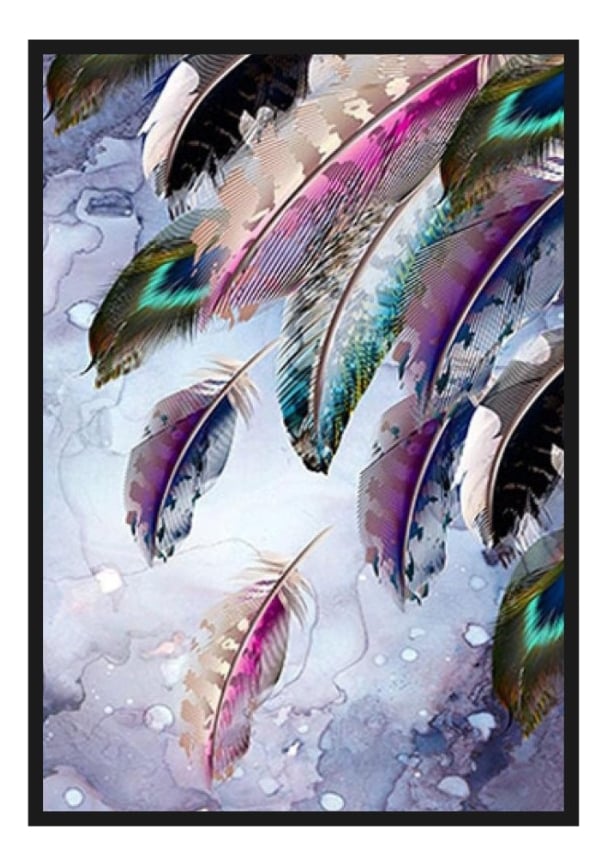 CUADRO DECORATIVO ABSTRACTO PLUMAS MODERNO ARTE HOGAR JHN - 1
