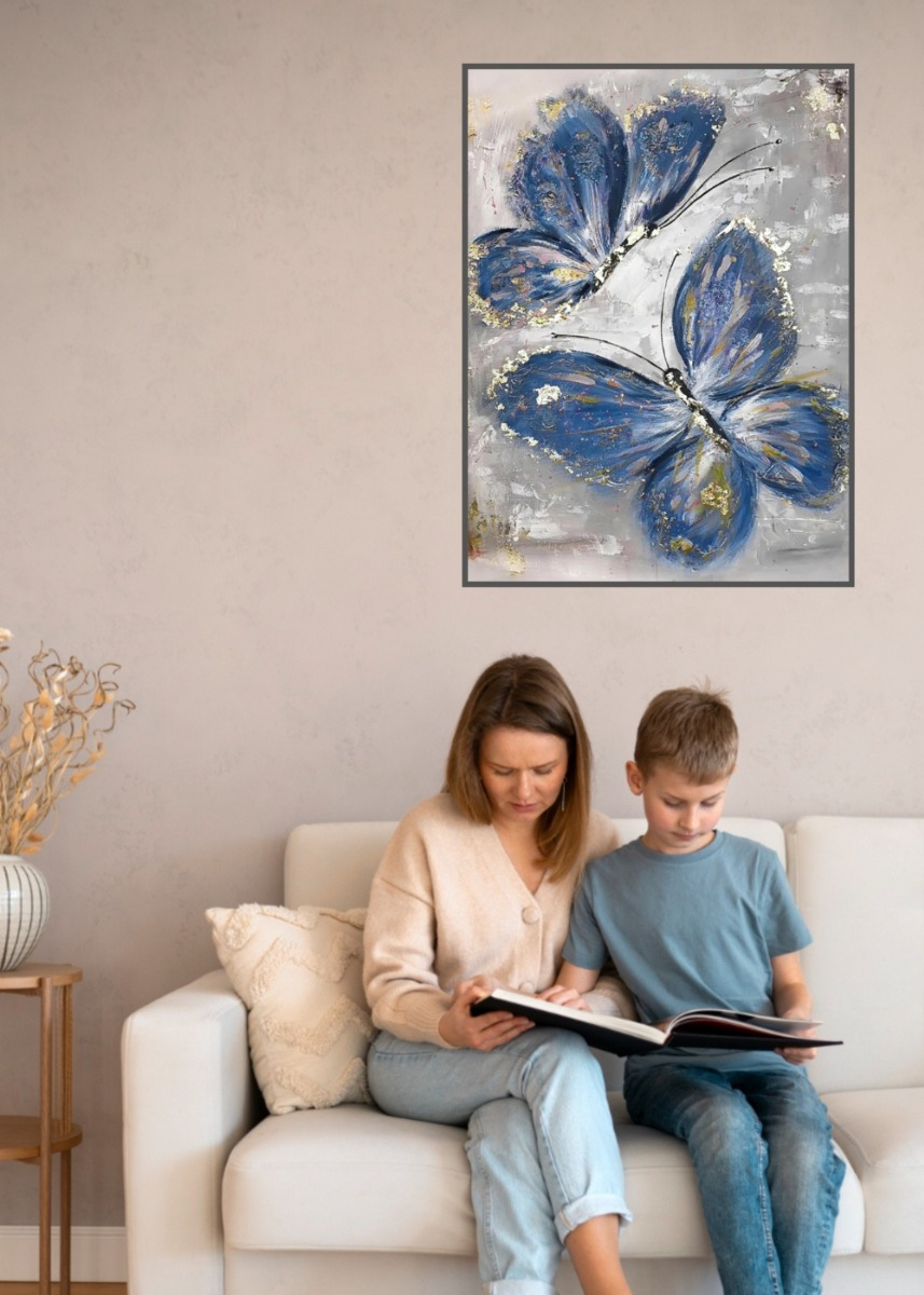 CUADRO DECORATIVO PARED MARIPOSAS ABSTRACTAS HOGAR JHN - 4