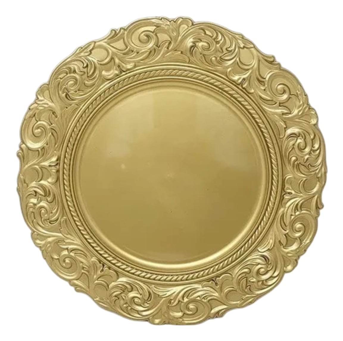 SET 3 PLATO BASE BORDE RELIEVE DECORATIVO ELEGANTE JHN - 1
