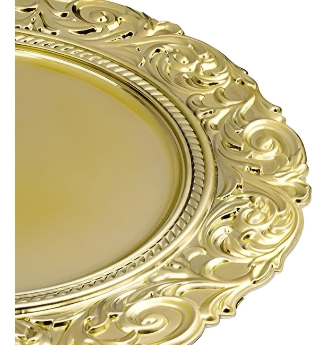 SET 3 PLATO BASE BORDE RELIEVE DECORATIVO ELEGANTE JHN - 3