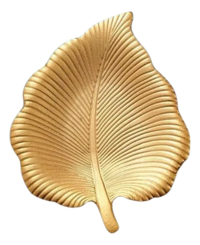 SET 3 PLATO BASE DECORATIVO HOJA TROPICAL MESA FRUTERO JHN - 1