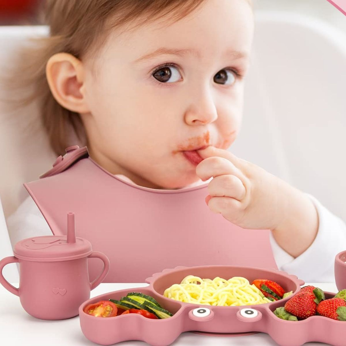 SET ALIMENTACION CANGREJO BEBE 9 PZA SILICONA DIVERTIDA LAU - 4