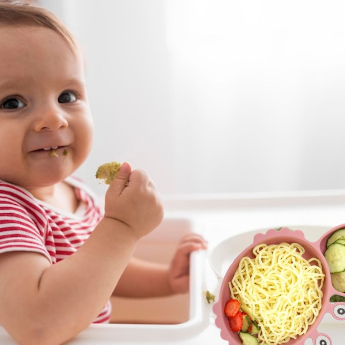 SET ALIMENTACION CANGREJO BEBE 9 PZA SILICONA DIVERTIDA LAU - 7