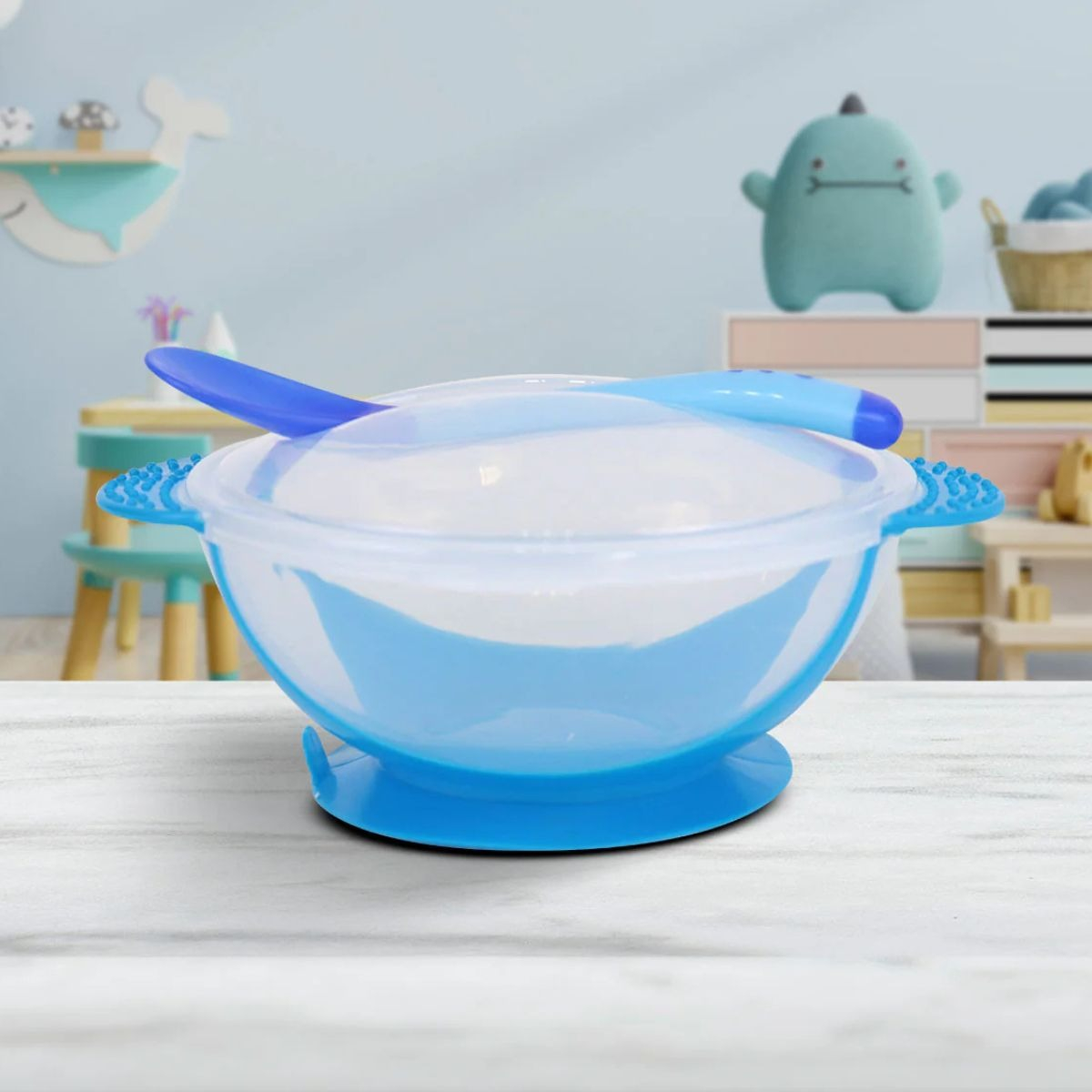 5 SET ALIMENTACION PLATO COMIDA INFANTIL CUCHARA BEBE LAU - 2