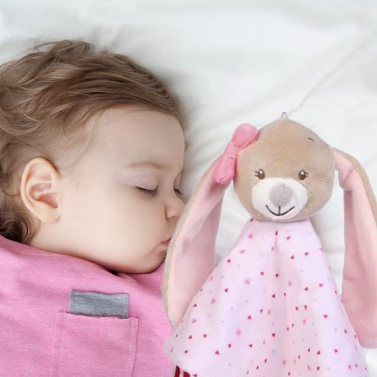 TOALLA MANTA DE APEGO TRANQUILIZANTE CON PELUCHE BEBE LAU - 7