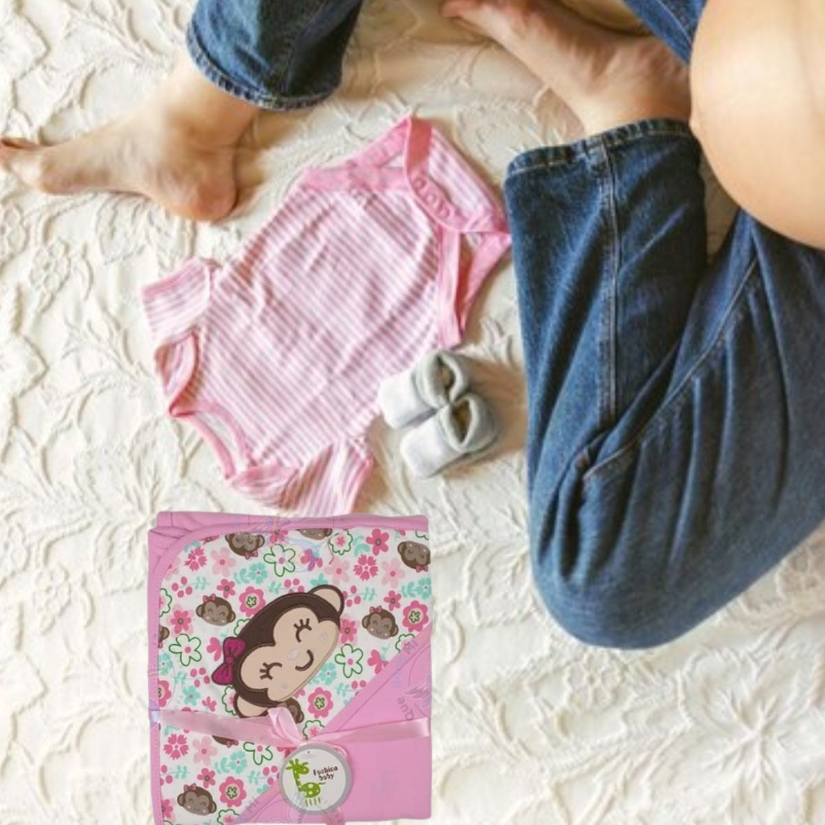 MANTA DE ALGODON CON CAPUCHA PARA BEBE ABRIGO CONFORT LAU - 10