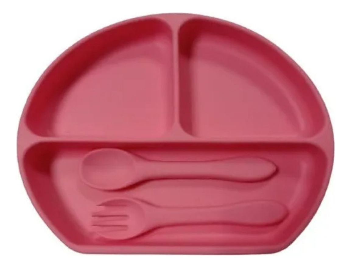 SET ALIMENTACION PLATO+CUCHARA TENEDOR SILICONA LAU - 1