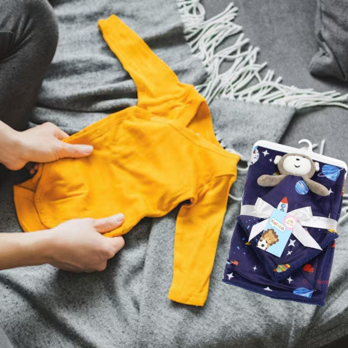 MANTA DE APEGO COBIJA DOBLE SUAVE ABRIGO CONFORT BEBE LAU - 10