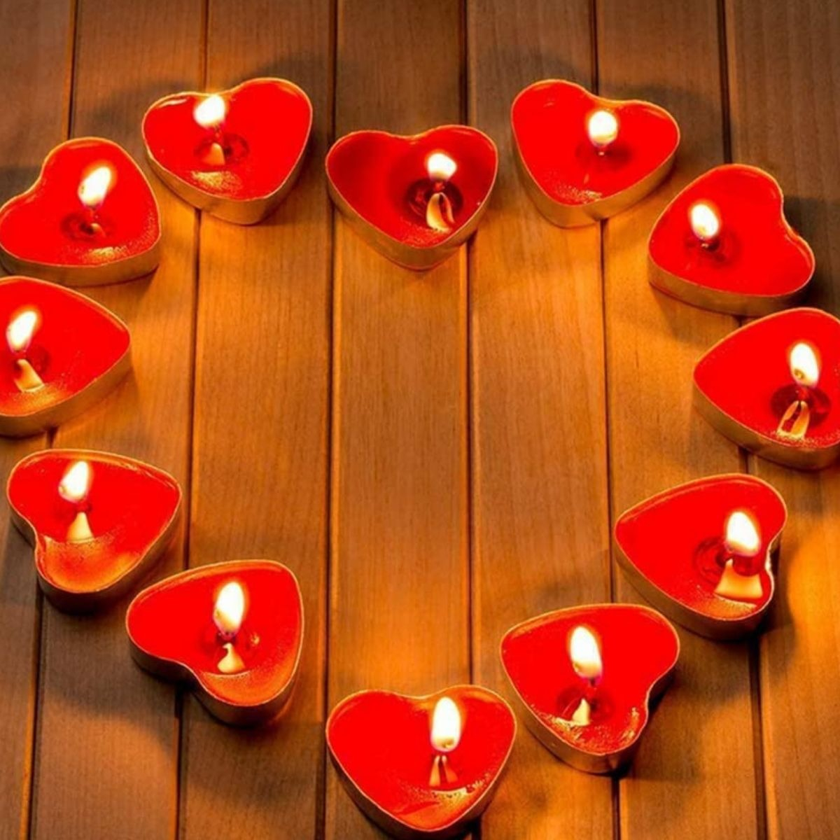 SET 7 VELAS FORMA CORAZON DECORACION ROMANTICA AMOR JHN - 9