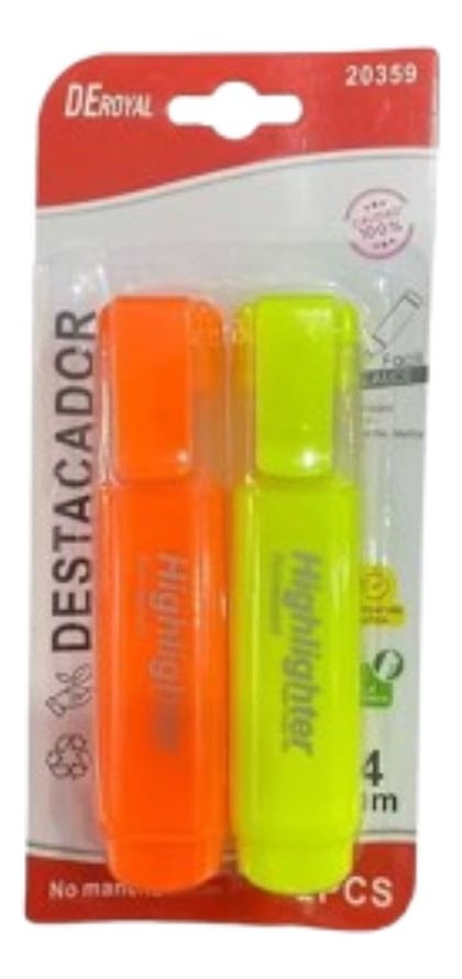 SET 8 MARCADOR RESALTADOR FLUORESCENTES ERGONOMICO JHN - 1