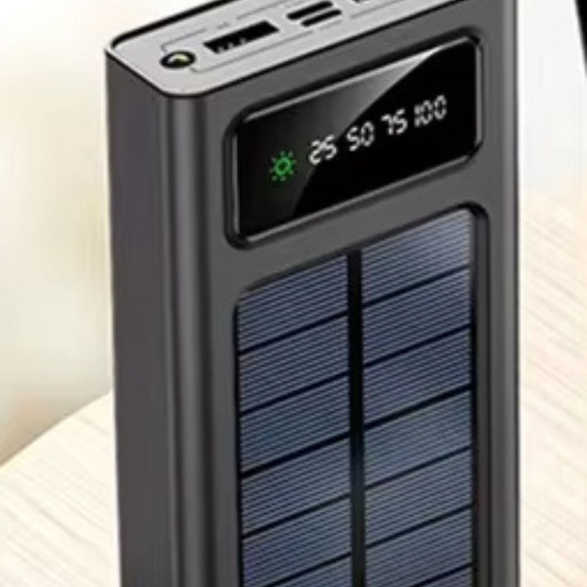 CARGADOR PORTATIL SOLAR LINTERNA LED PANTALLA DIGITAL JHN - 8