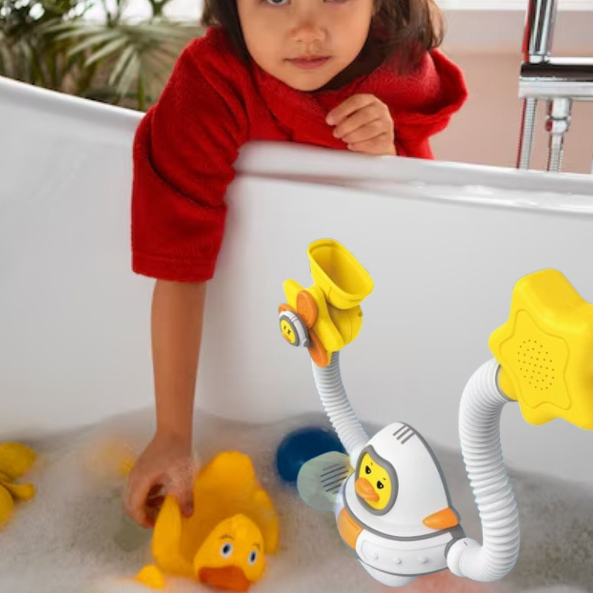JUGUETE REGADERA BAÑO DE PATO ASTRONAUTA DIVERTIDA BEBE LAU - 10