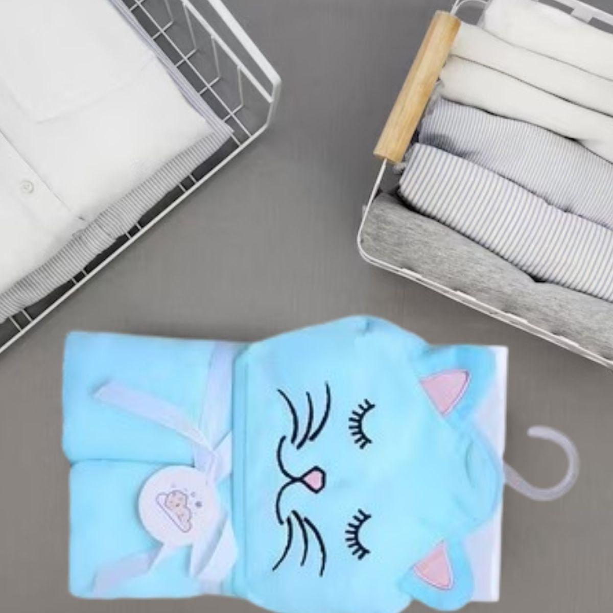 TOALLA DE BAÑO CON CAPUCHA PARA BEBE DISEÑO ANIMALITOS LAU - 8