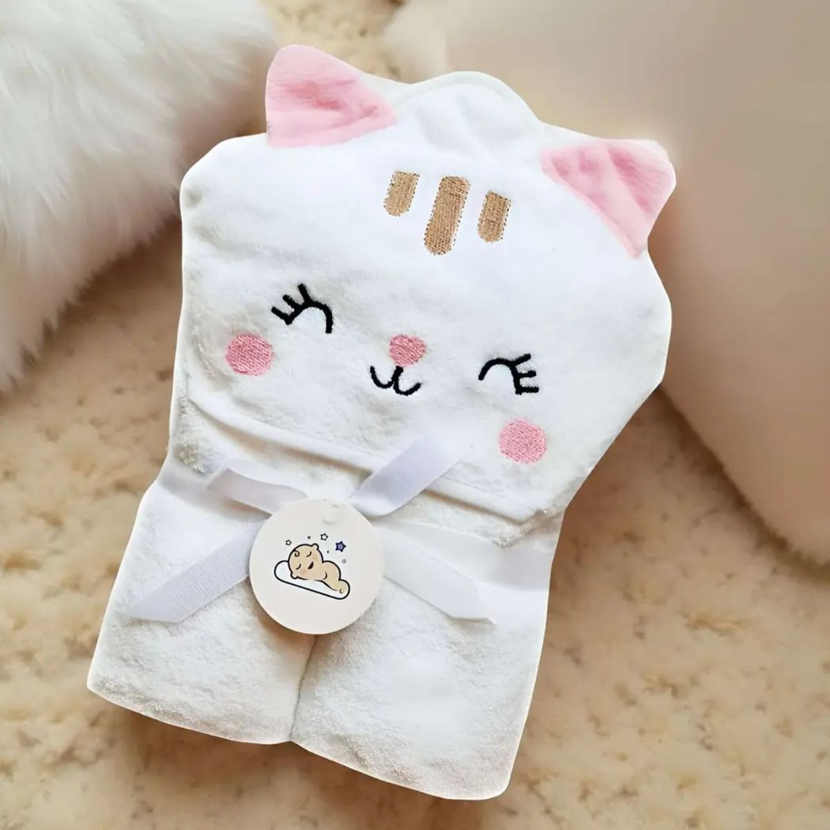 TOALLA DE BAÑO CON CAPUCHA PARA BEBE DISEÑO ANIMALITOS LAU - 9