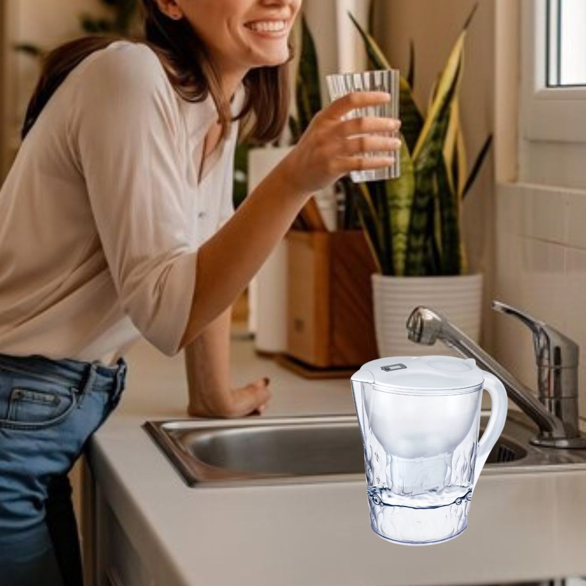 JARRA DE AGUA 3,5 L PURIFICA FILTRA MODERNA COCINA LAU - 8
