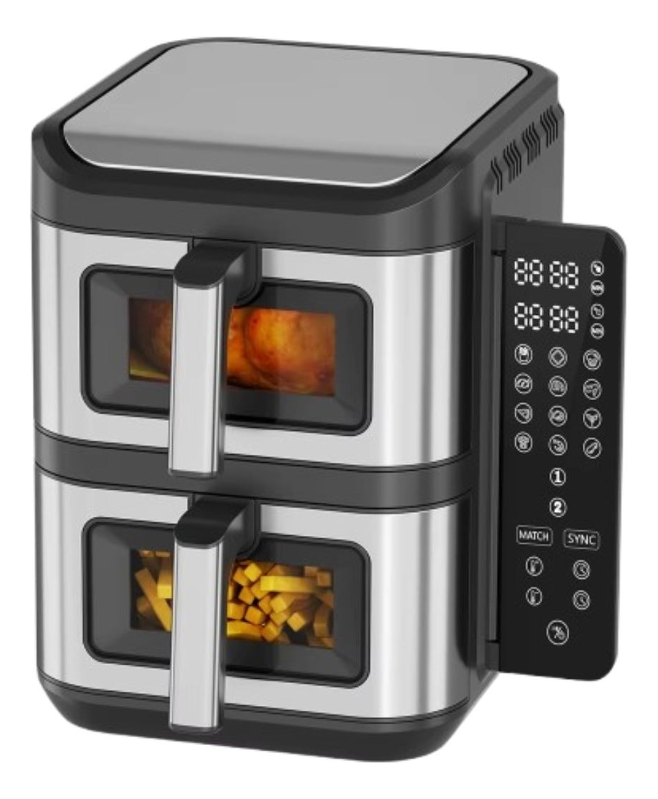 FREIDORA DE AIRE DUAL 12L DOBLE PANTALLA DIGITAL COCINA LAU - 6